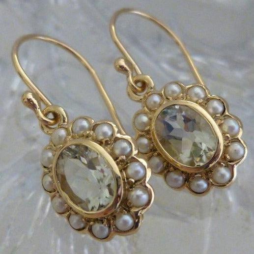 Katia | Boho earrings with pearls and crystals