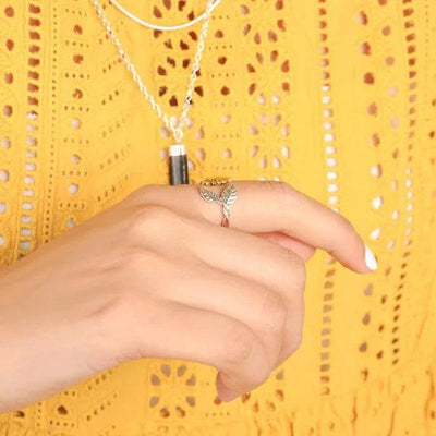Mónica | Adjustable golden sunflower ring