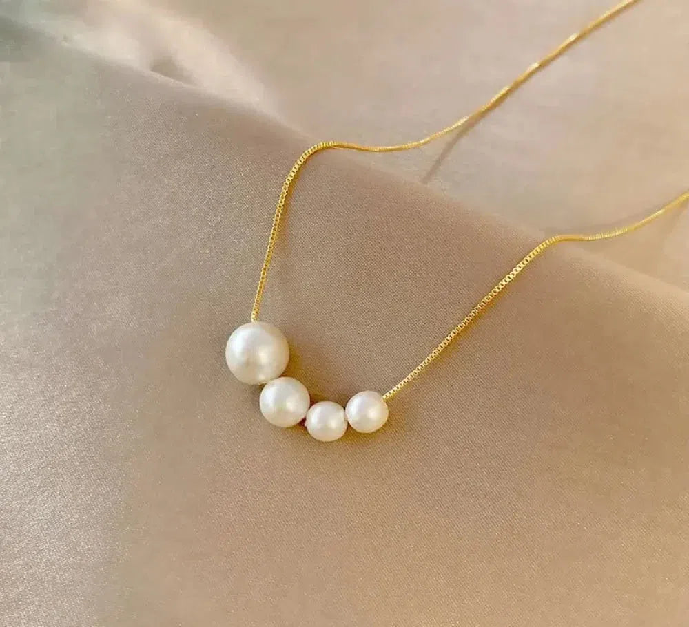 Fabiana | Gold freshwater pearl necklace