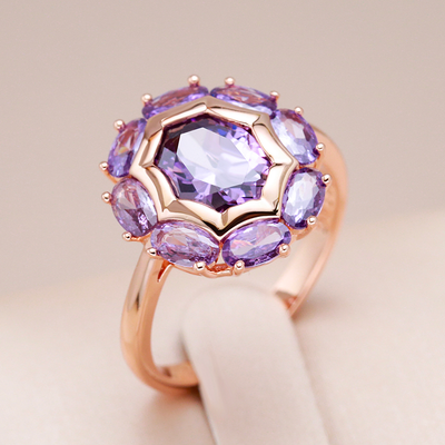 Inés | Natural purple zircon ring