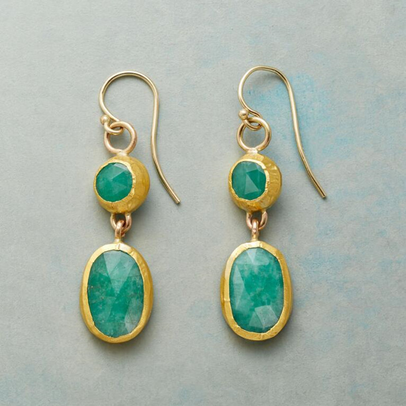 Lucía | Vintage turquoise gold earrings