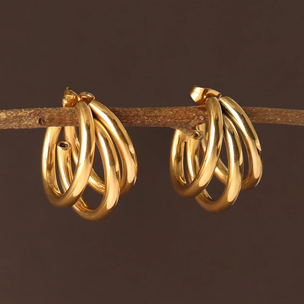 Pilar | Vintage golden circle earrings