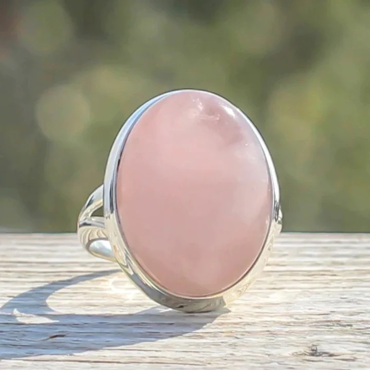 Brenda | Vintage rose quartz ring in sterling silver