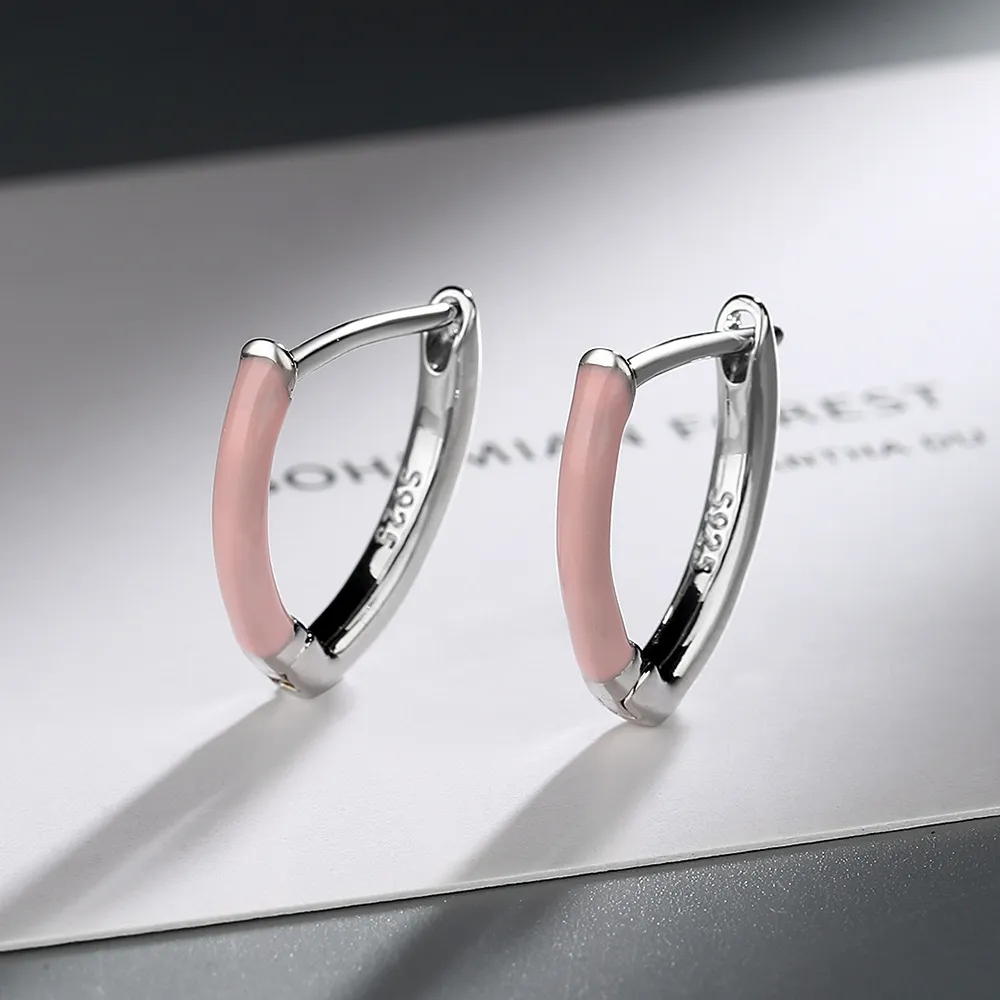 Rubí | Elegant pink earrings in silver.