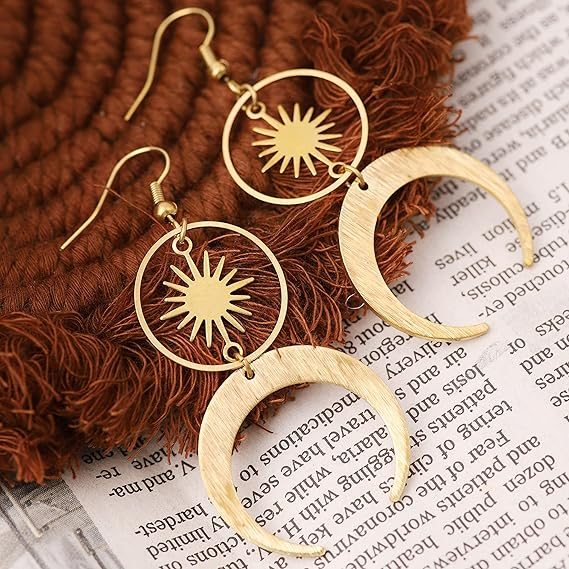 Elda | Vintage golden moon earrings