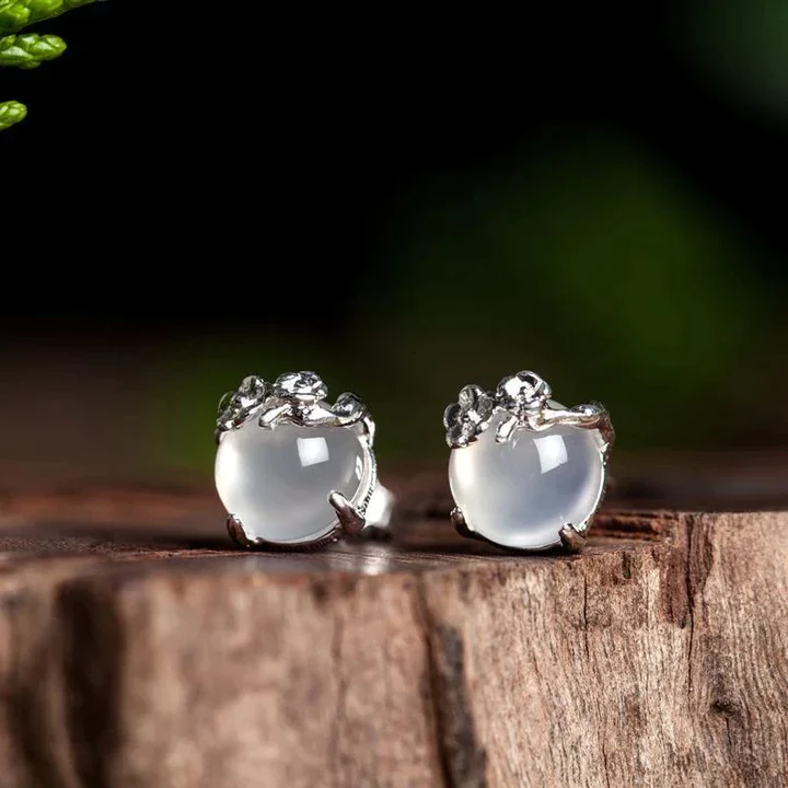 Paloma | Vintage moon crystal ball earrings