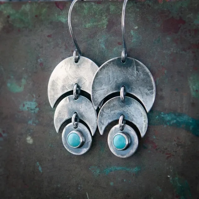 Lorena | Vintage turquoise earrings in silver