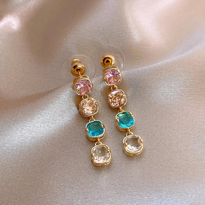 Nancy | Elegant multi-colored dangling earrings