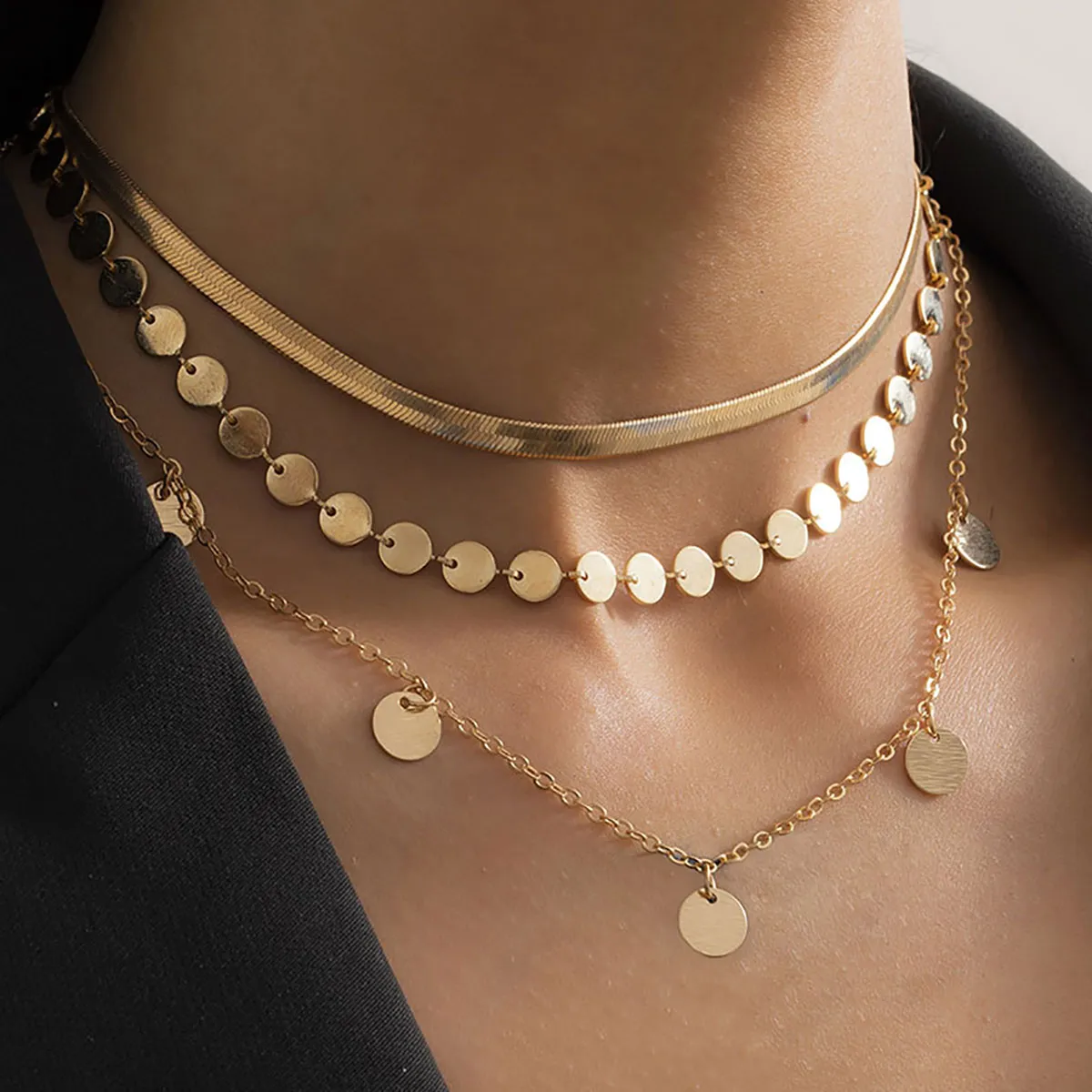 Vanesa | Gold-plated round necklaces