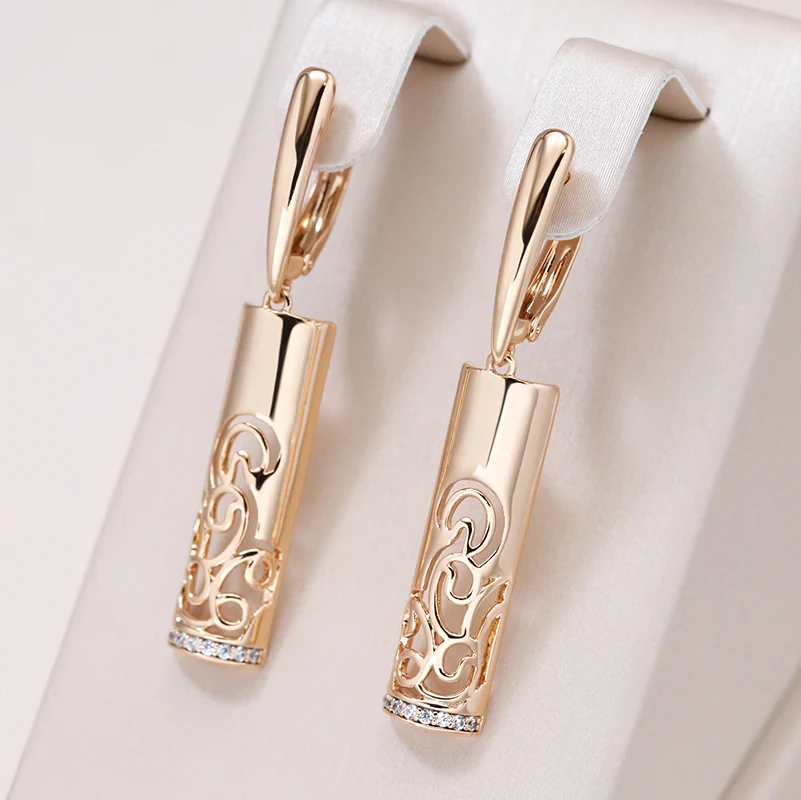 Luz | Elegant rectangular gold-plated earrings
