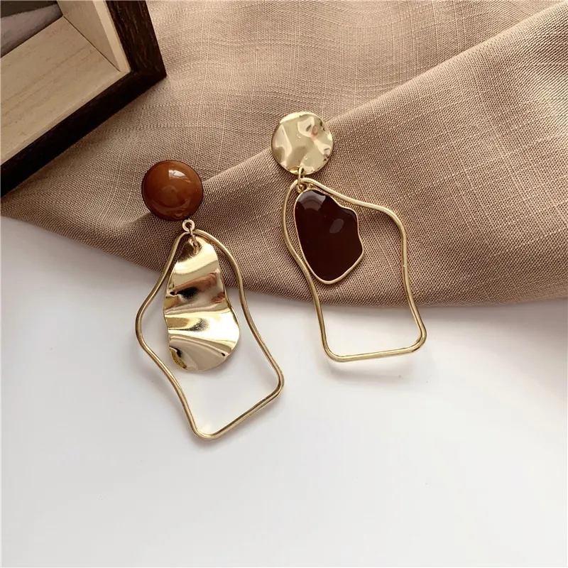 Irene | Vintage golden brown stone earrings