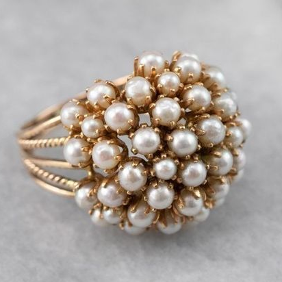 Rosa | Ring with inlaid pearls