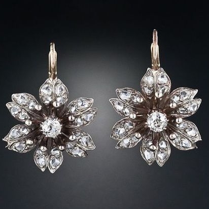 Delfina | Vintage crystal flower earrings