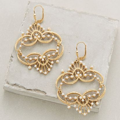 Josefa | Vintage golden mandala bead earrings