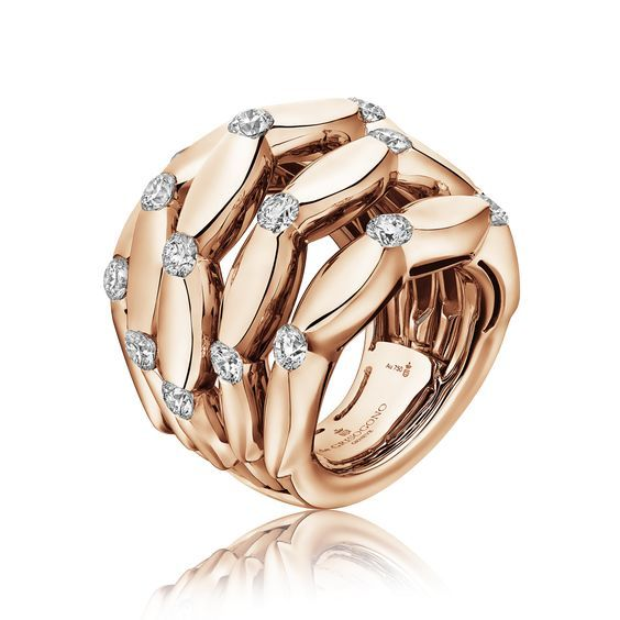 María Elena | Gold ring with layered zirconium dioxide