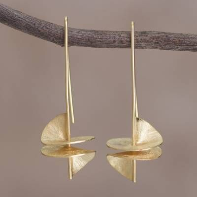 Justina | Vintage golden scale earrings