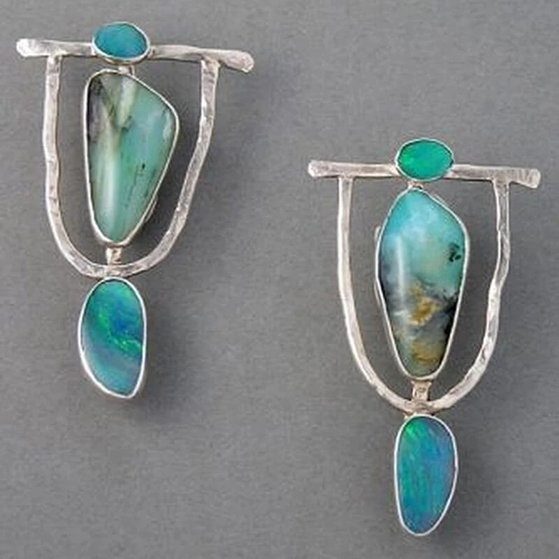 Florencia | Turquoise earrings in bohemian silver