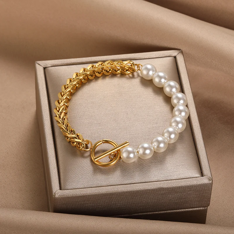 Juana | Elegant gold and pearl bracelet