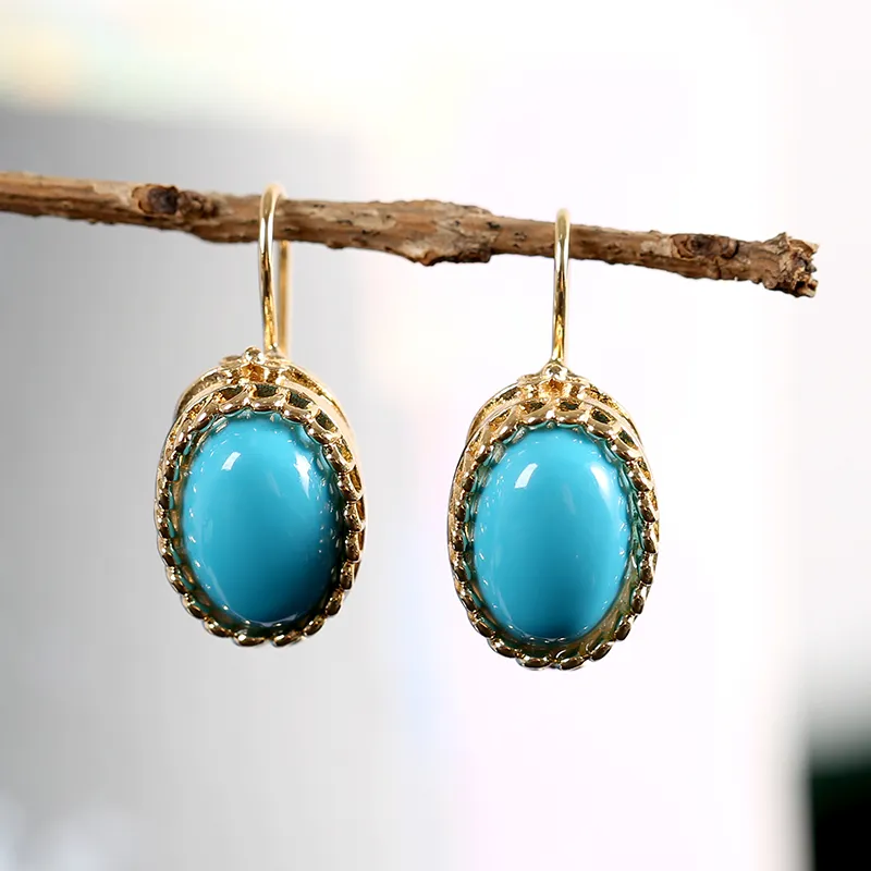 Silvia | Vintage blue and gold earrings