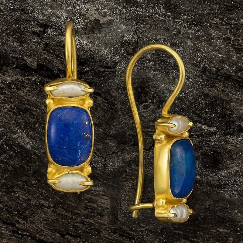 Rita | Vintage earrings in blue and gold