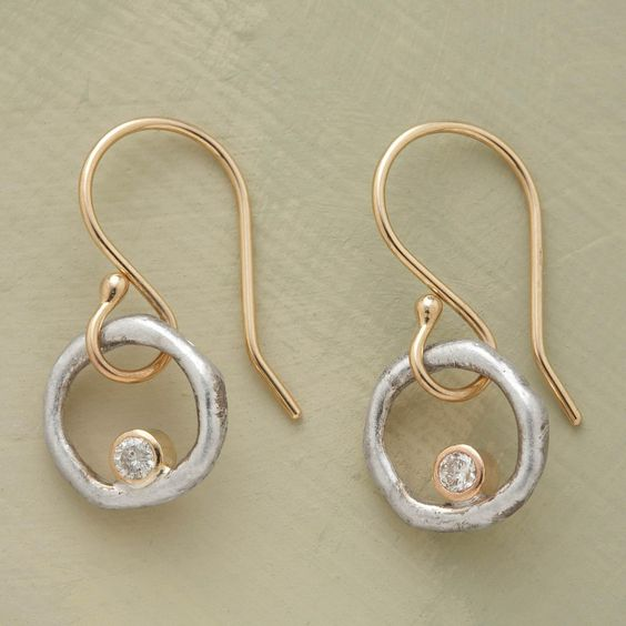 Ariadna | Vintage gold and silver zirconia earrings
