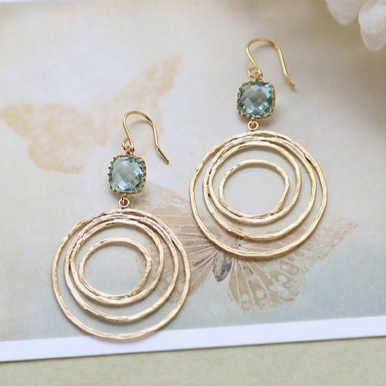 Zaida | Vintage Gold and Zirconium Spiral Design Earrings