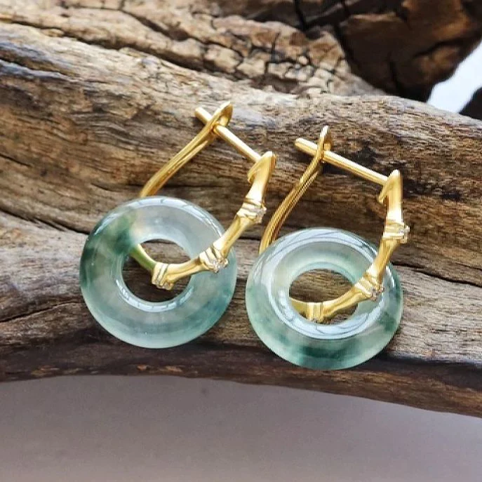 Leila | Vintage turquoise crystal hoop earrings