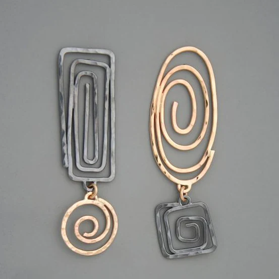 Julia | Vintage gold and silver spiral earrings