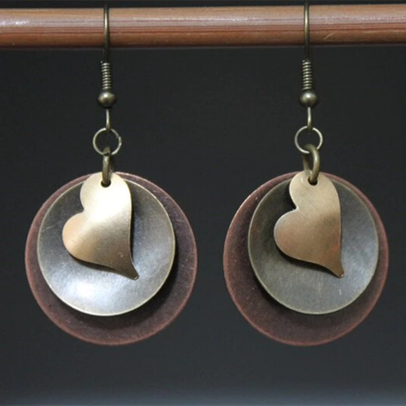 Zoe | Bohemian silver and gold heart earrings