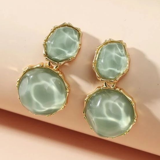 Maite | Vintage green water earrings