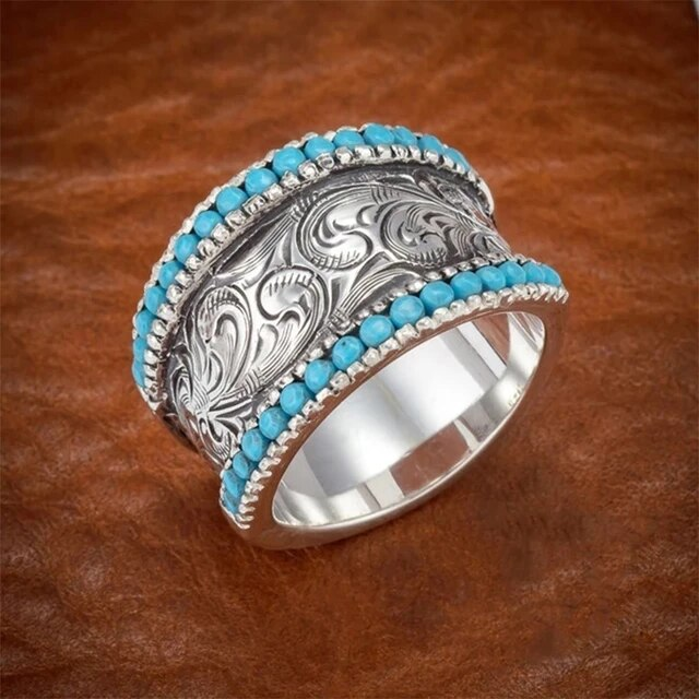 Antonella | Vintage ring with turquoise stones