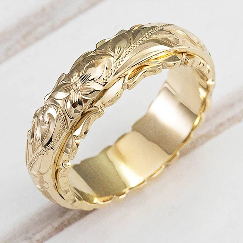Dalia | Vintage gold ring with flower