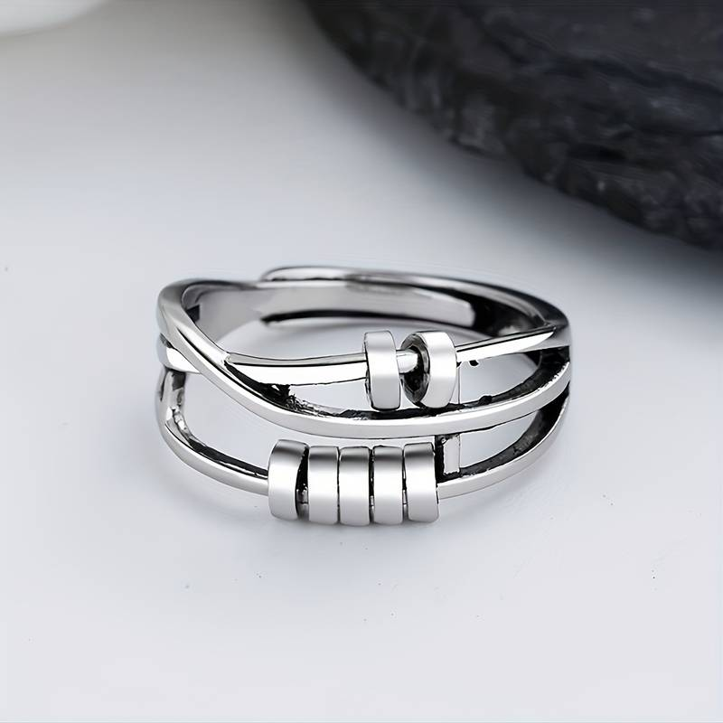 Ivana | Vintage silver tree layered ring