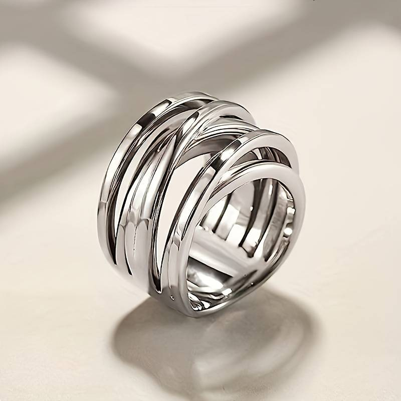 Zaida | Vintage style layered silver ring
