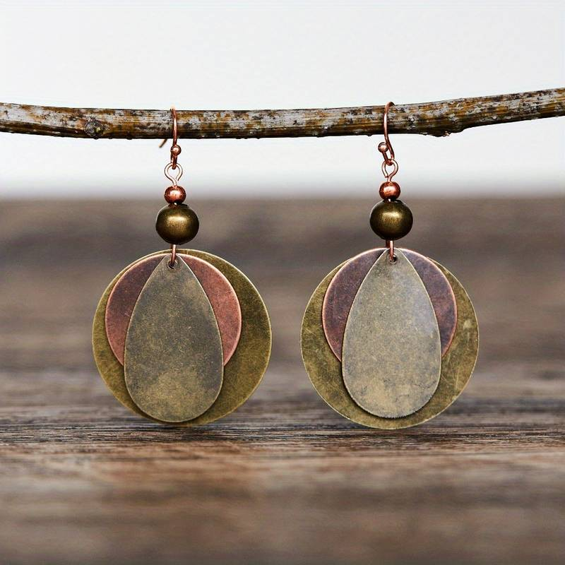 Valentina | Brown round vintage earrings