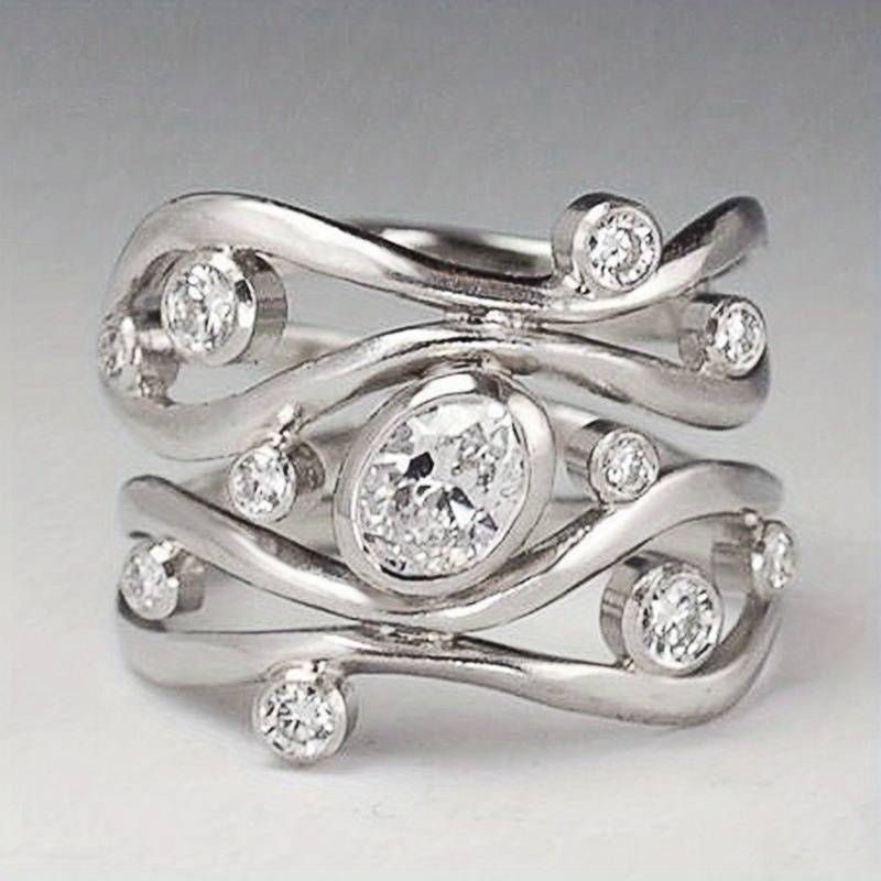 Mónica | Vintage silver ring with irregular zircons
