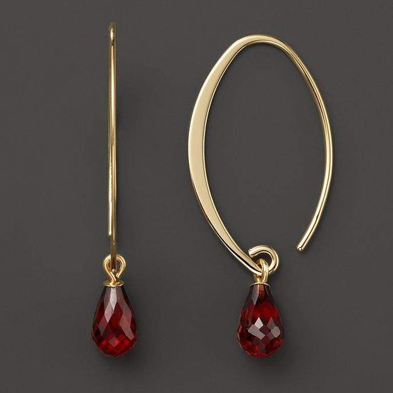 Yessica | Vintage gold-plated red crystal earrings