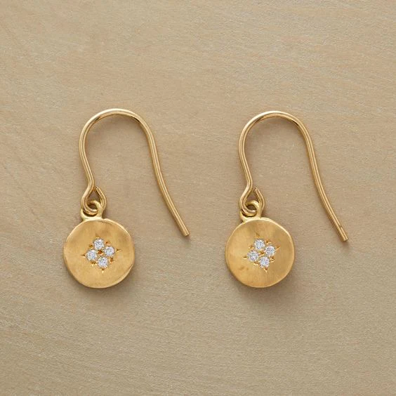 Ingrid | Vintage earrings with golden zircons