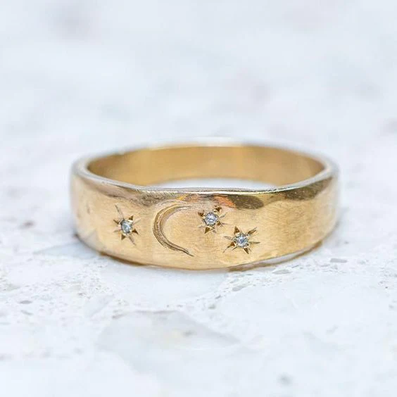 María | Vintage Gold-Plated Sterling Silver Night Ring
