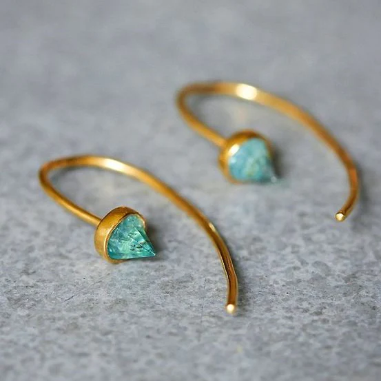 Liliana | Vintage turquoise and diamond earrings in gold