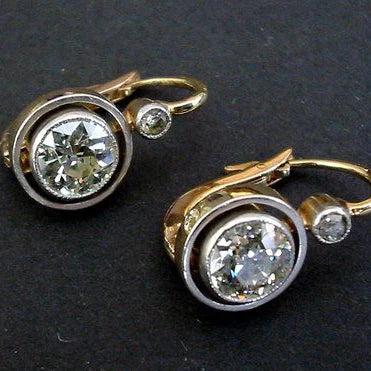 Jacqueline | Vintage gold-inlaid zircon earrings