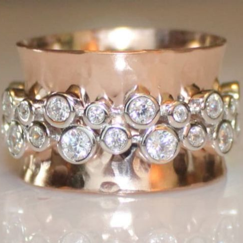 Marina | Vintage ring with zirconia and rose belt