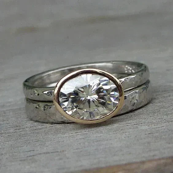 Otilia | Vintage silver ring with double zircons