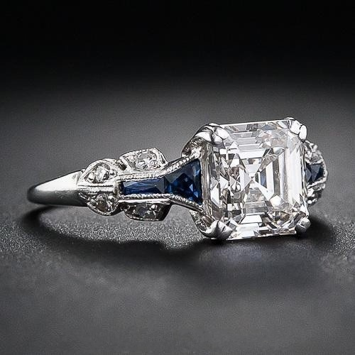 Liliana | Shiny vintage ring in blue and silver