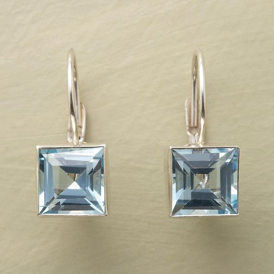 Wendy | Vintage blue cubic crystal earrings.