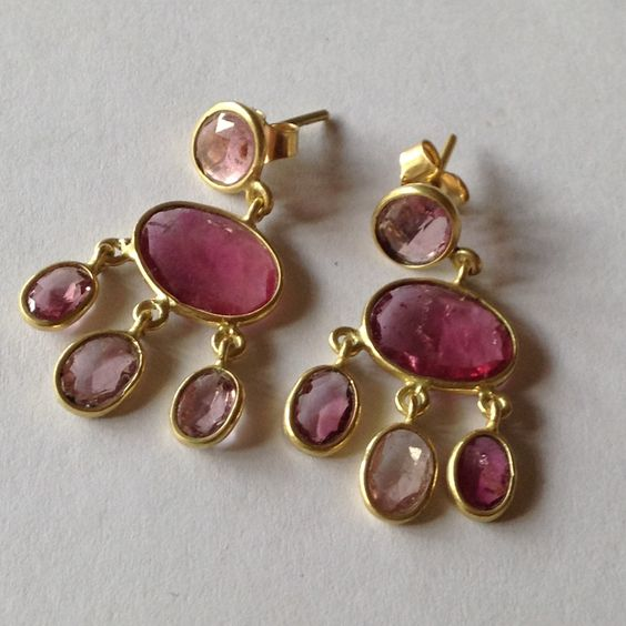 Sol | Vintage Garnet Stone Rain Earrings