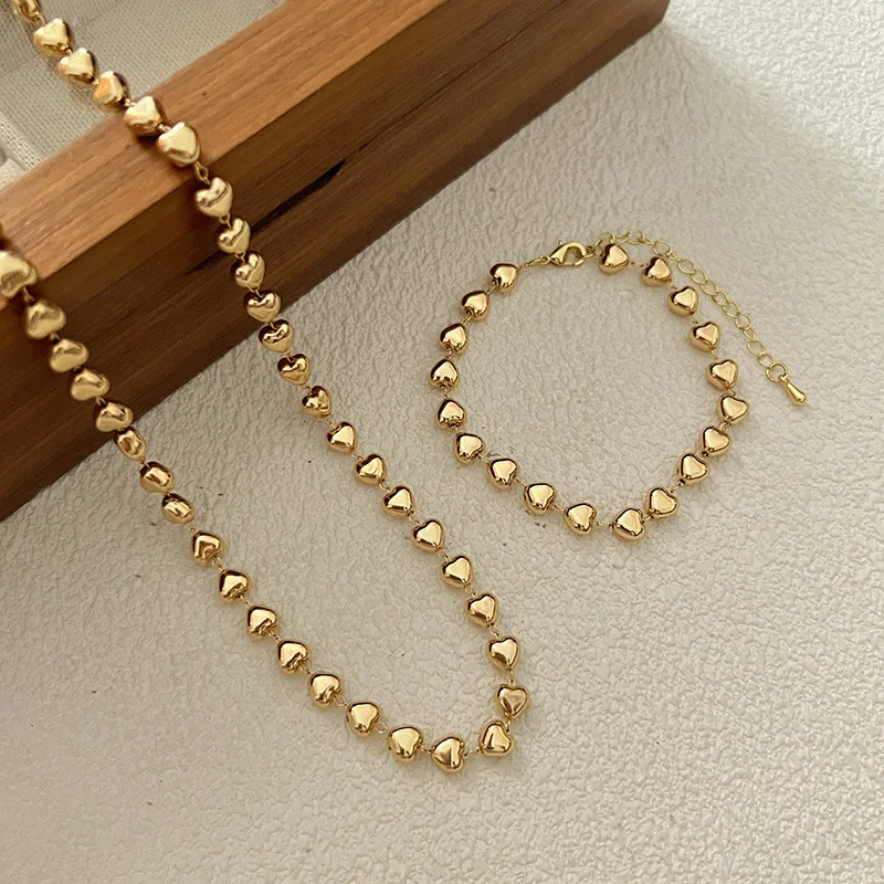 Maite | Elegant golden heart set
