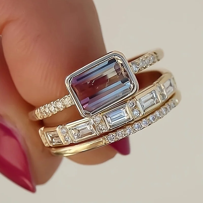Olga | Vintage Sparkling Crystal Ring Set