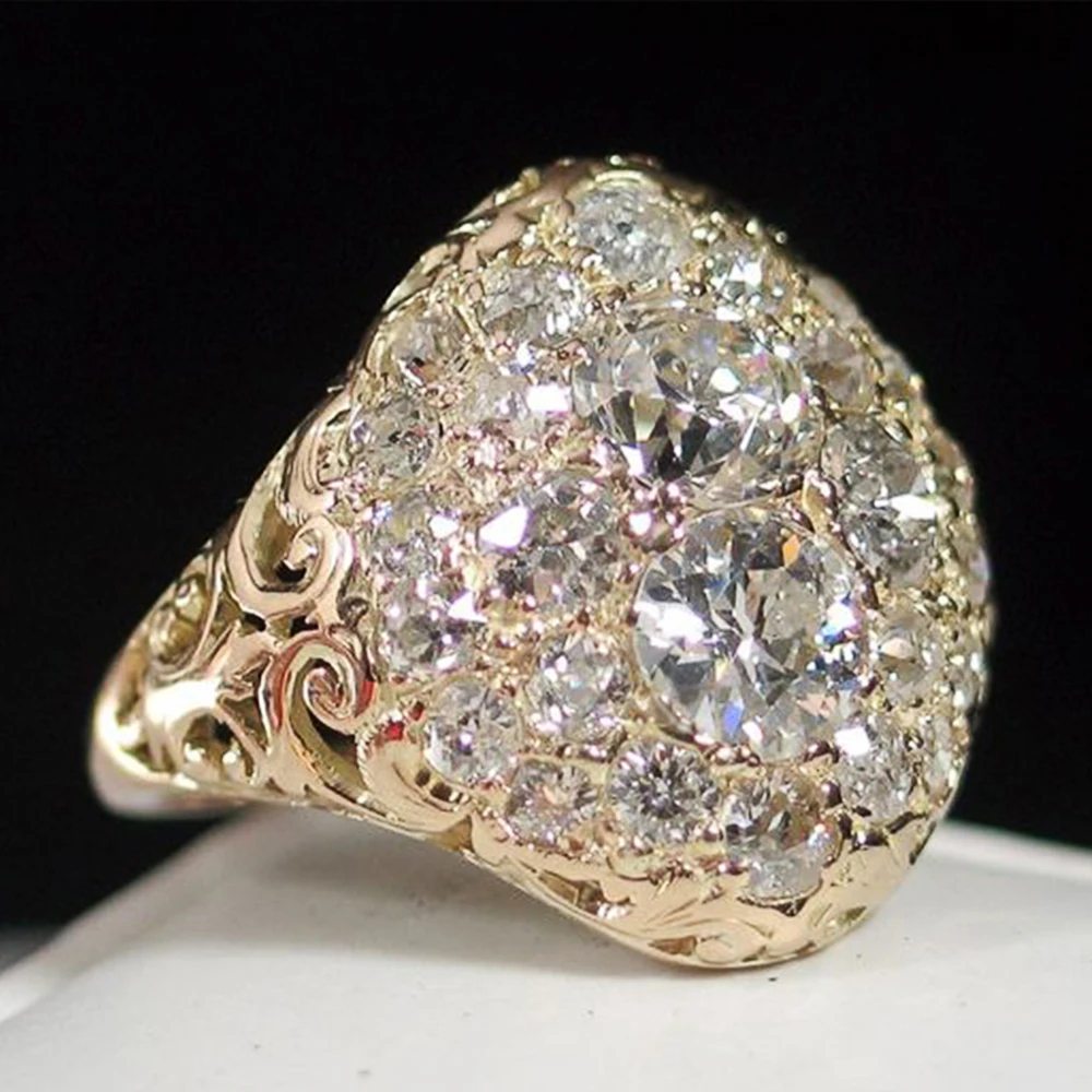 Verónica | Vintage gold round diamond ring