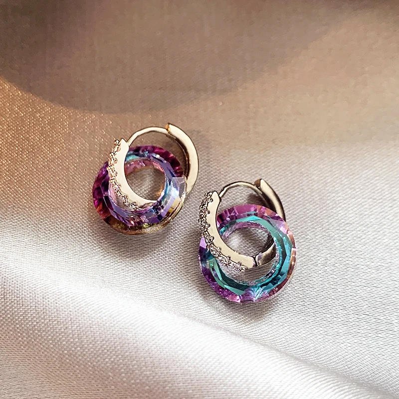 Natalia | Elegant multi-colored hoop earrings